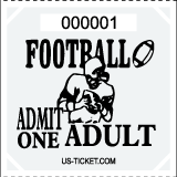 Premium Football Roll Ticket - Adult White