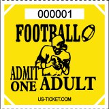 Premium Football Roll Ticket - Adult Yellow