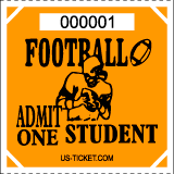 Premium Student Football Roll Ticket Orange