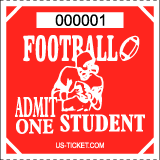 Premium Student Football Roll Ticket Red