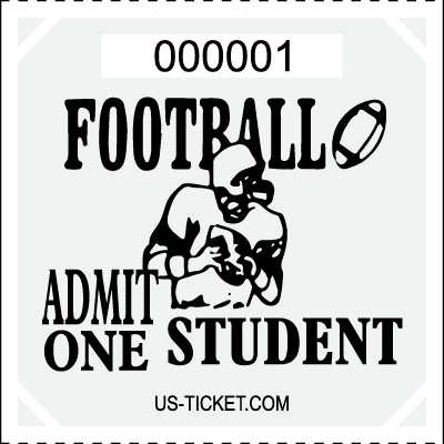 Premium Student Football Roll Ticket White