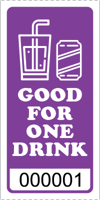 Premium Good for One Drink Ticket Purple