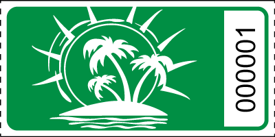 Tropical Island Roll Ticket Green