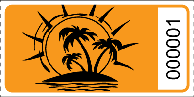 Tropical Island Roll Ticket Orange