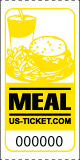 Premium Meal Roll Tickets Yellow