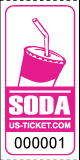 Premium Soda Drink Roll Tickets Pink