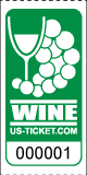 Premium Wine Drink Ticket / Bar Ticket Green