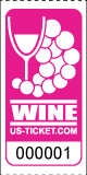 Premium Wine Drink Ticket / Bar Ticket Pink