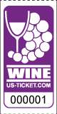 Premium Wine Drink Ticket / Bar Ticket Pruple