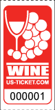 Premium Wine Drink Ticket / Bar Ticket Red