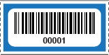 Barcode And Numbered Roll Ticket Blue