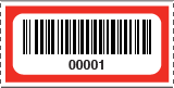 Barcode And Numbered Roll Ticket Red