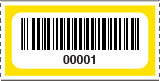 Barcode And Numbered Roll Ticket Yellow