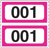 Large Print Numbered Double Roll Ticket Magenta