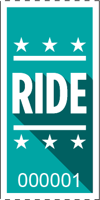 Ride Roll Ticket Star Design