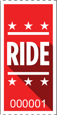 Ride Roll Ticket Star Design