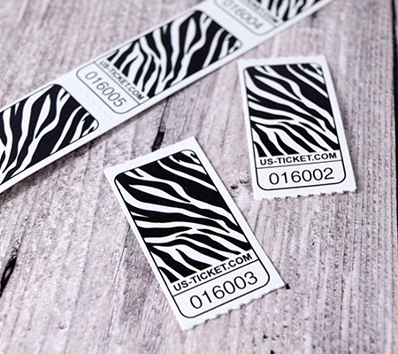 Zebra Pattern Roll Tickets