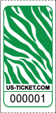 Zebra Pattern Roll Tickets Green