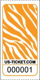 Zebra Pattern Roll Tickets Orange