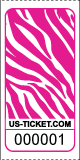 Zebra Pattern Roll Tickets Pink