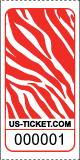 Zebra Pattern Roll Tickets Red