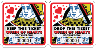 Premium Queen Of Hearts Two Part Roll Ticket
