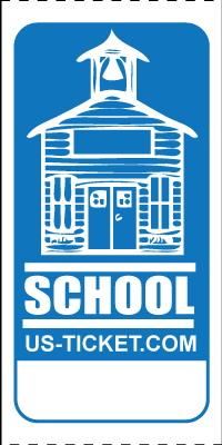 Premium School House Roll Ticket Blue