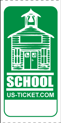 Premium School House Roll Ticket Green