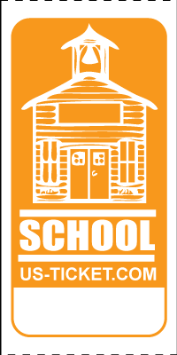 Premium School House Roll Ticket Orange