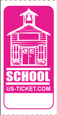 Premium School House Roll Ticket Pink