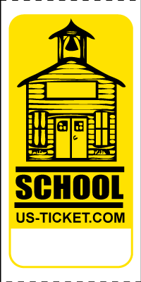 Premium School House Roll Ticket Yellow