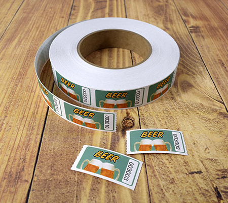 Graphic Style Beer Mug Roll Ticket