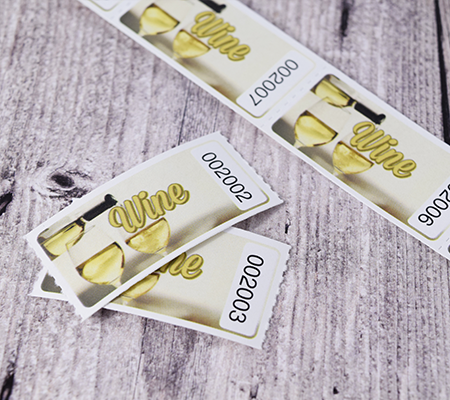 Graphic Style White Wine Tickets Strip