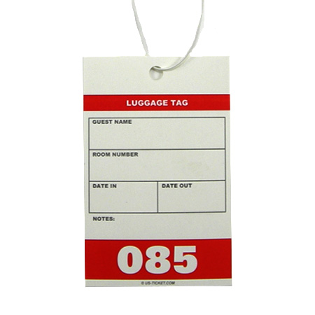 1 Part Numbered Luggage Tag With String