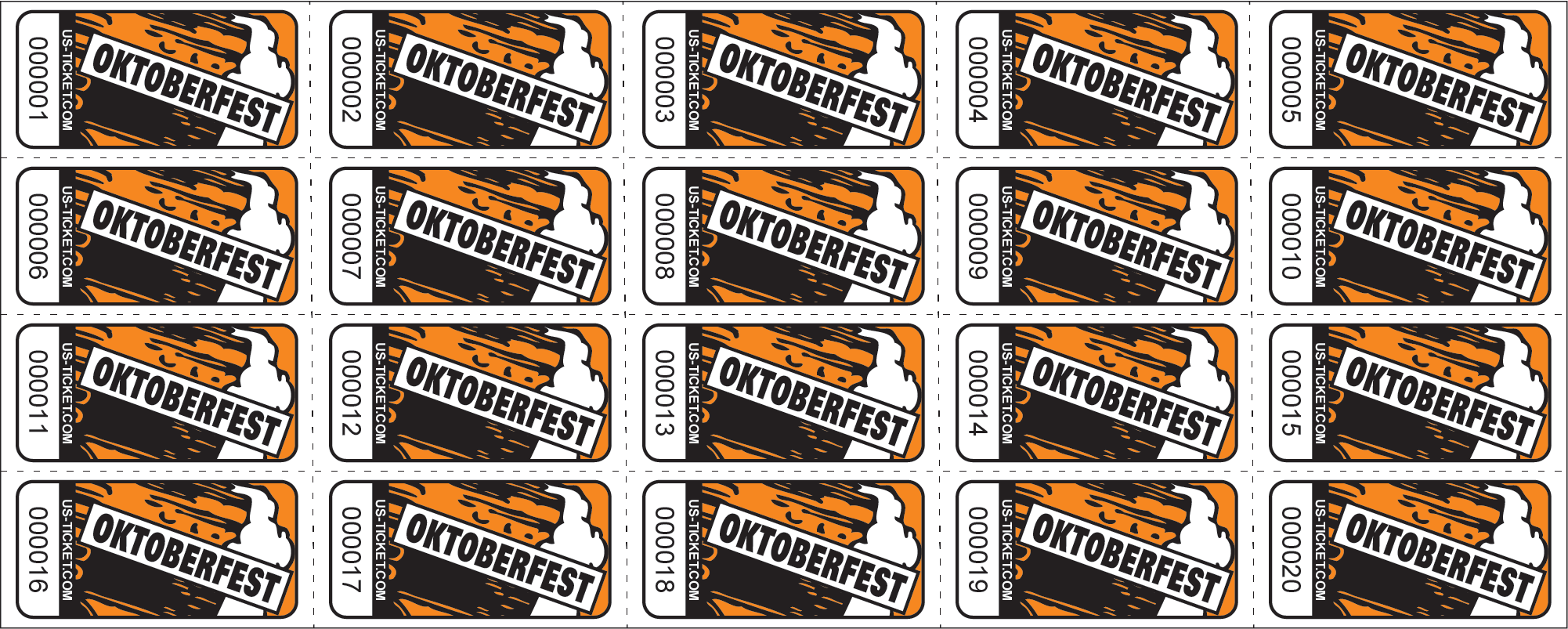Oktoberfest Sheet Tickets (Color)