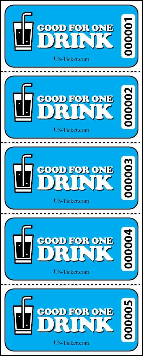 Good for One Drink Sheet Tickets