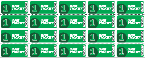 One Ticket Sheet Tickets - Sheets of 20