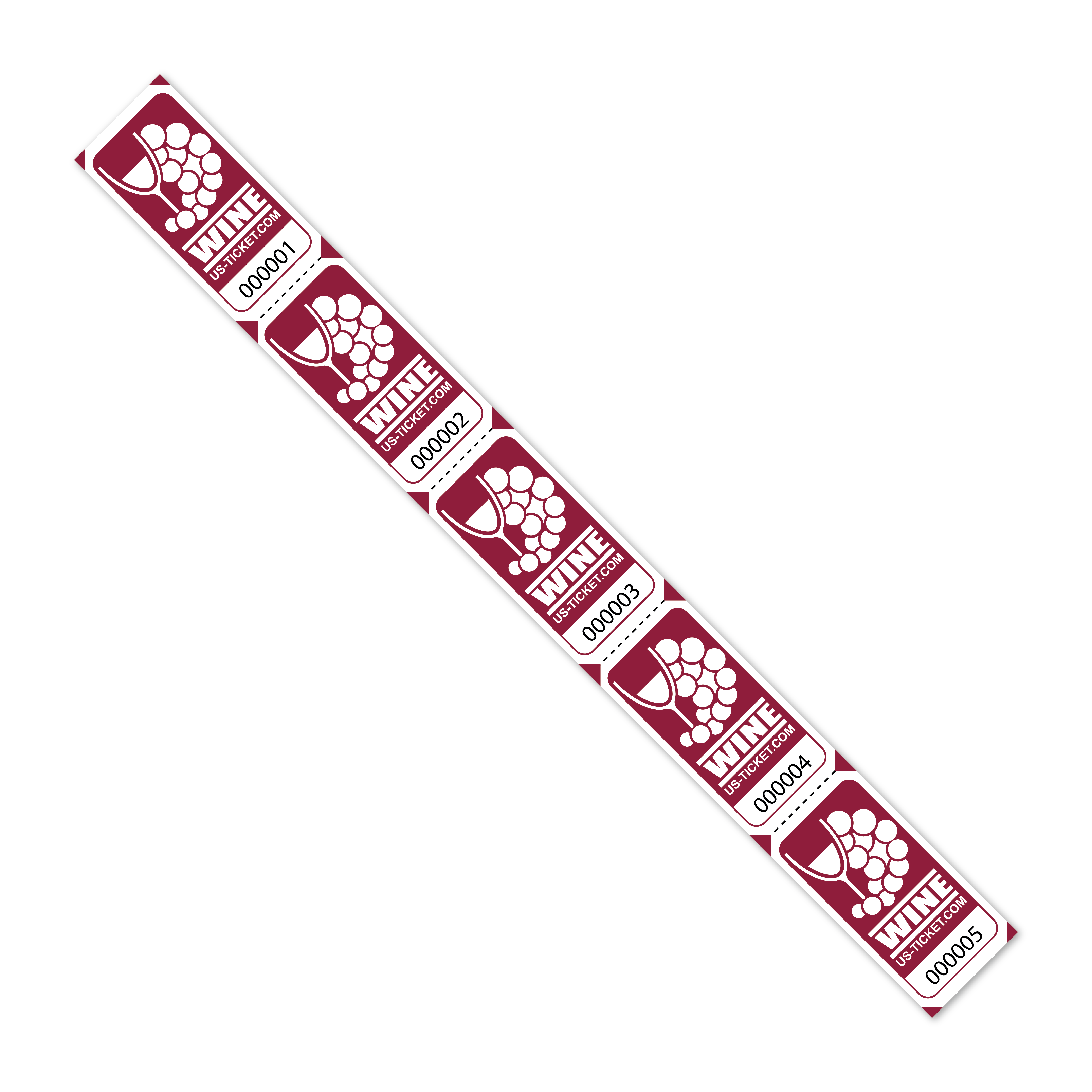 Wine Strip Tickets Maroon