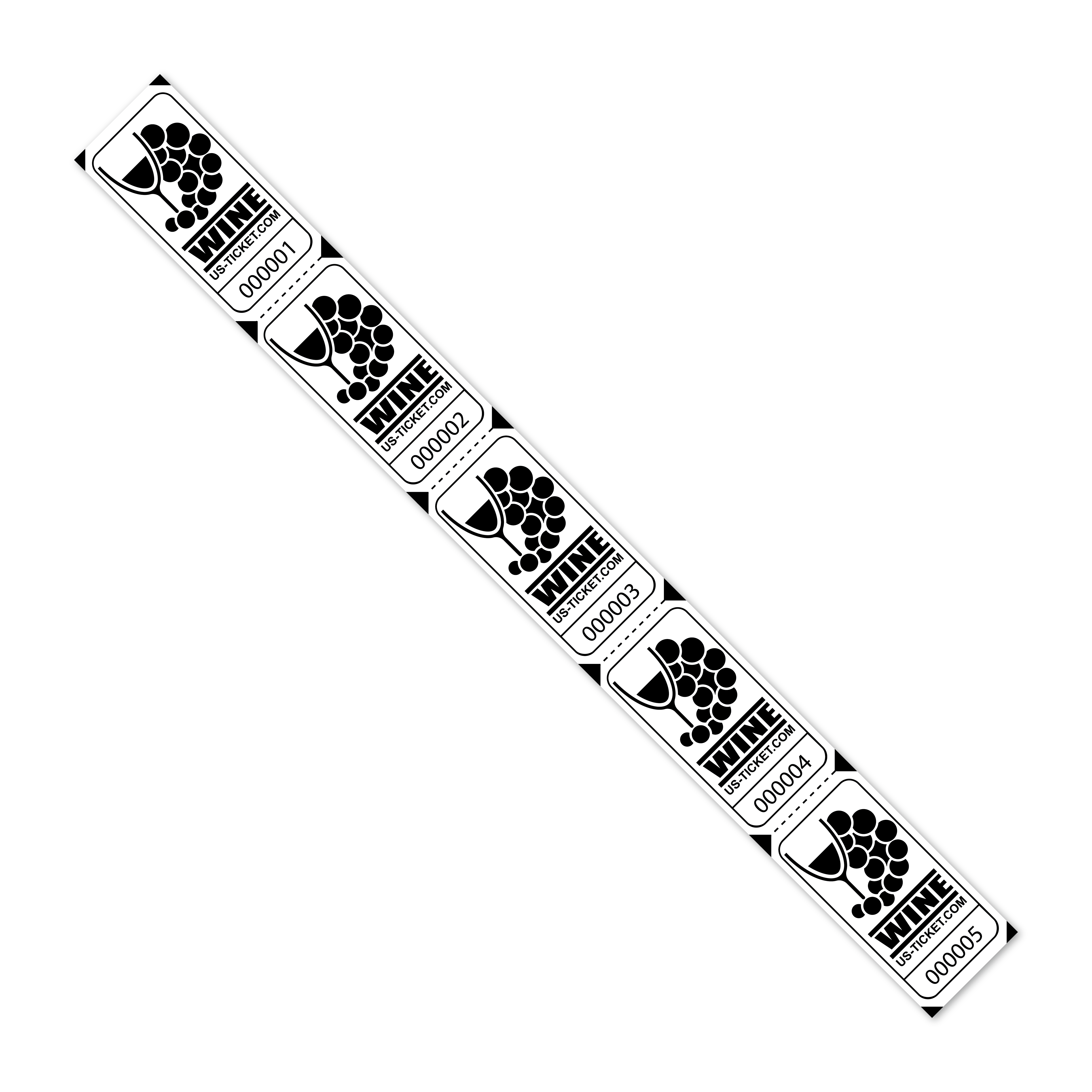 Wine Strip Tickets White