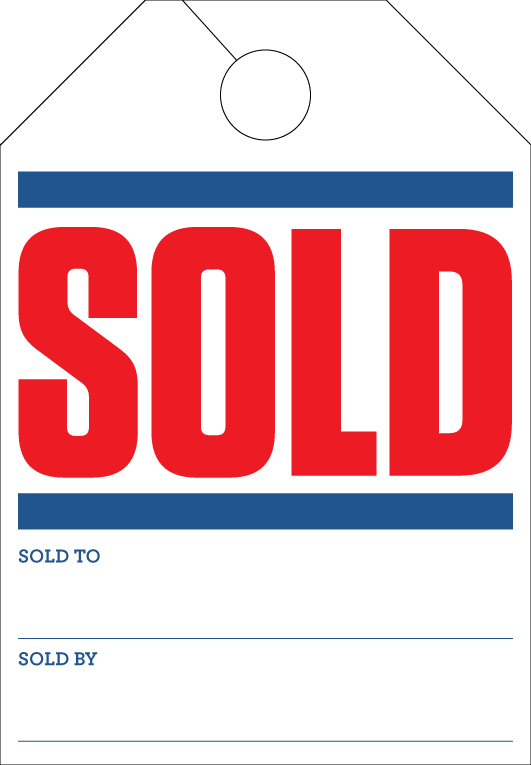Dealership Sold /Hold Hang Tags 