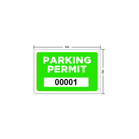 Parking Permit Window Decal Square