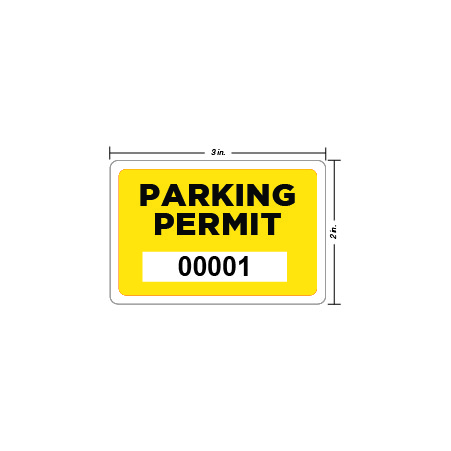 Parking Permit Window Decal Square
