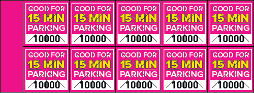 Parking Validation Stamp Books 15 Min