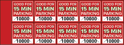 Parking Validation Stamp Books 15 Min