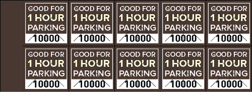 Parking Validation Stamp Books 1 Hour