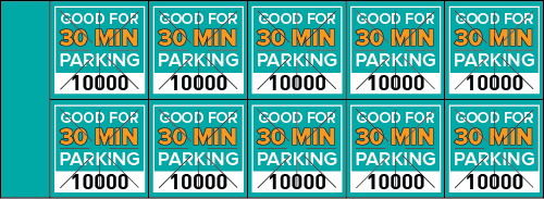 Parking Validation Stamp Books 30 Min
