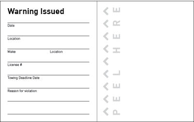 Parking Violation Warning Stickers