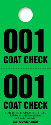 2 Part Coat Check Ticket - Value Size - Image 6