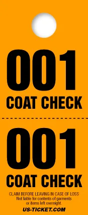 2 Part Coat Check Ticket - Value Size - Image 5