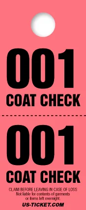2 Part Coat Check Ticket - Value Size - Image 4